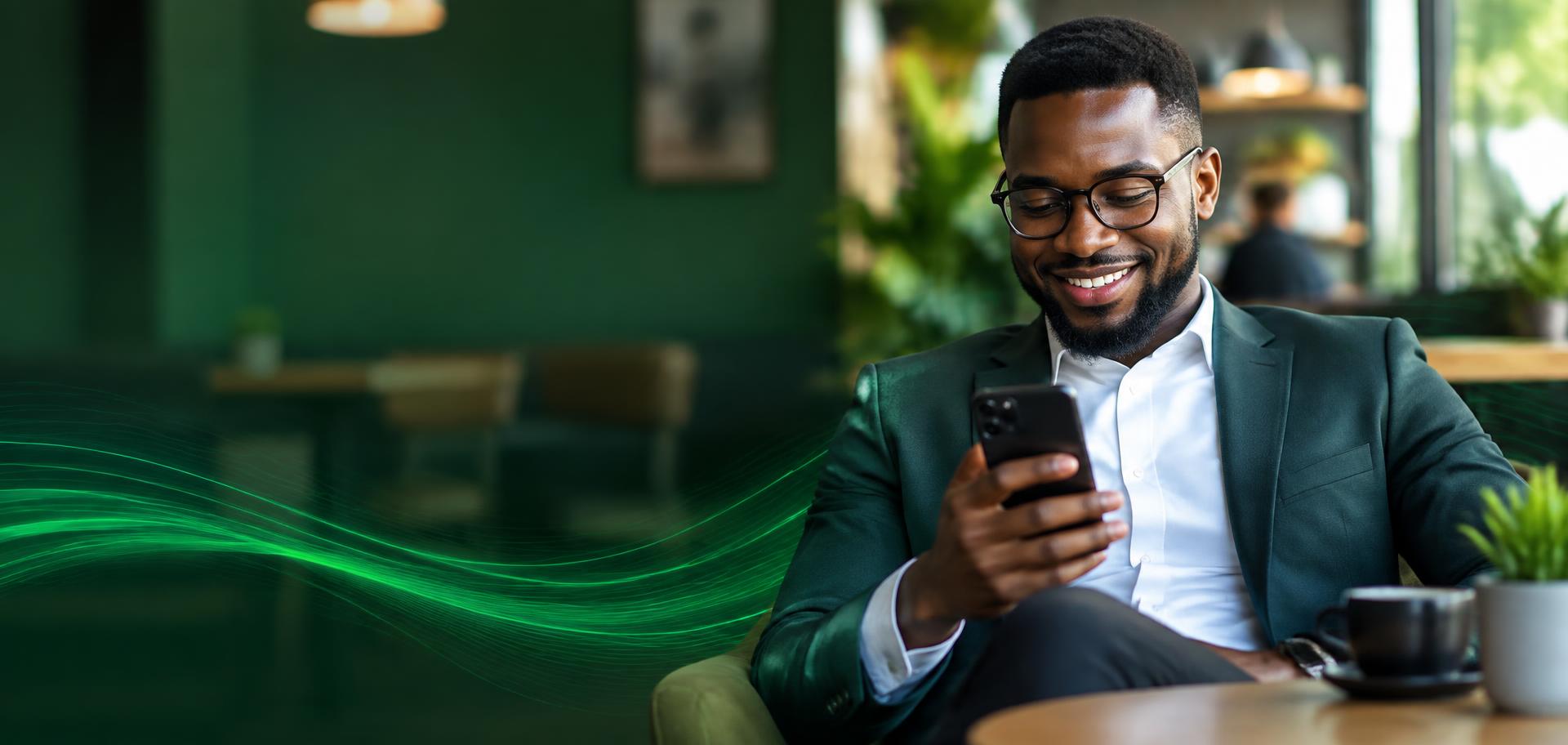 Business member receiving a GIG WISP promotion by SMS
